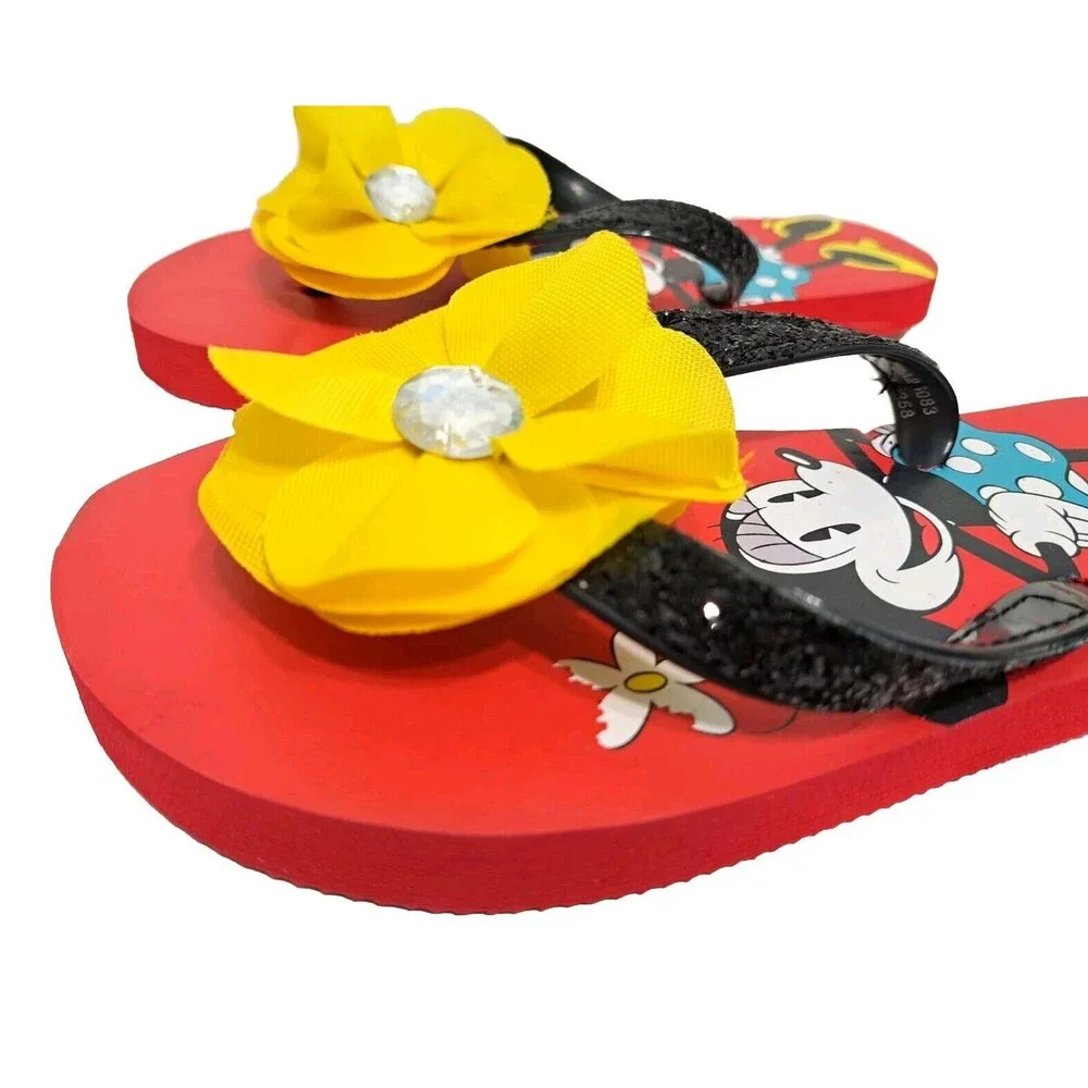 Disney Kids Size 2/3 Minnie Mouse Daisy Duck Flip Flops Sandals Hawaiian Flower